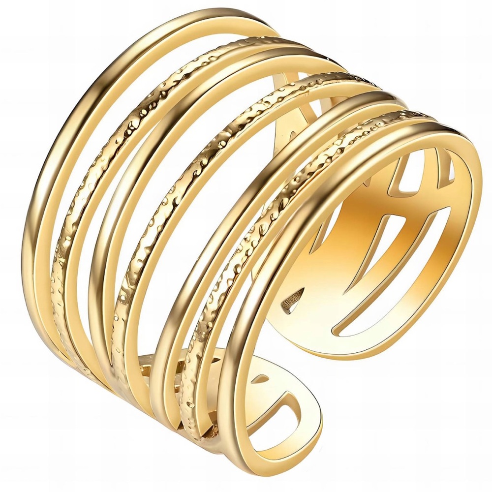 18K Gold Plated Adjustable Multi Band Ring Waterproof
